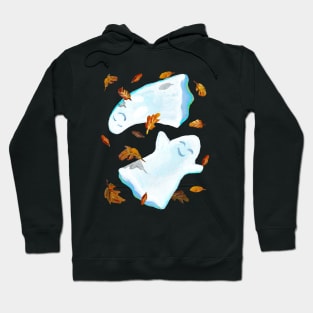 Kawaii Halloween Ghost Pattern by Robert Phelps Hoodie